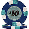 $10 BLUE Paulson Tophat & Cane FULL Clay Poker Chip
