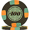 $100 BLACK Paulson Tophat & Cane Clay Poker Chip