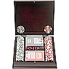 100 pc. 4 Aces Poker Chip Set with Mahogany Case - 11.5g