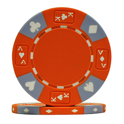 14 Gram Orange Tri-Color Ace King Suited Chip