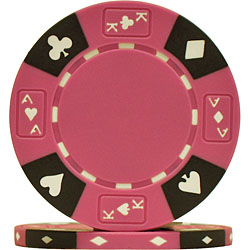 14 Gram Pink Tri-Color Ace King Suited Chip