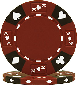 14 Gram Red Tri-Color Ace King Suited Chip