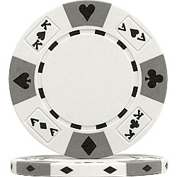 14 Gram White Tri-Color Ace King Suited Chip
