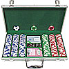 300 Landmark Lucky Crowns 11.5g Poker Chips w/Aluminum Case
