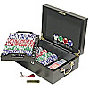 500 pc LUCKY CROWN 11.5g Poker Chip Set w/Mahogany Case