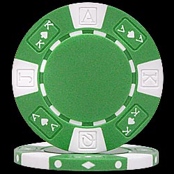 Ace/King Suited 11.5g GREEN Poker Chips