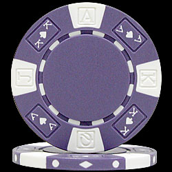 Ace/King Suited 11.5 Gm PURPLE Poker Chips