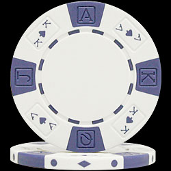 Ace/King Suited 11.5g WHITE Poker Chips