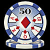 (50) BLUE 11.5 gram HIGH ROLLER Poker Chip