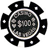 Black Casino 12 gram Coin Inlay Poker Chips - $100