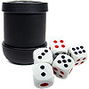 Black Heavy Duty Dice Cup with 5 Dice