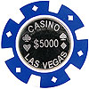 Blue Casino 12 gram Coin Inlay Poker Chips - $5000