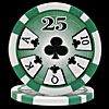 (25) GREEN 11.5 gram HIGH ROLLER Poker Chip