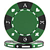 11.5 Gram GREEN Tri-Color Suit Design Poker Chip