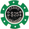 Green Casino 12 gram Coin Inlay Poker Chips - $25