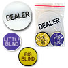 Poker Button Set - Dealer, Big & Little Blinds - in Bag