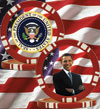 President Obama 5 Spot Blank 11.5g Poker Chip - RED