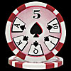 (5) RED 11.5 gram HIGH ROLLER Poker Chip