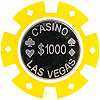 Yellow Casino 12 gram Coin Inlay Poker Chips - $1000